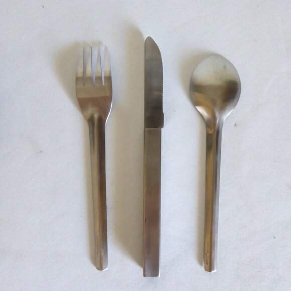 NEW ZELCO BRAND COMPACT CAMPING PICNIC UTENSIL SILVERWARE SET OF 2 - Picture 8 of 13